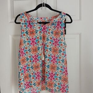 GAP Floral Sleeveless Camisole in White, Pink, Orange & Teal